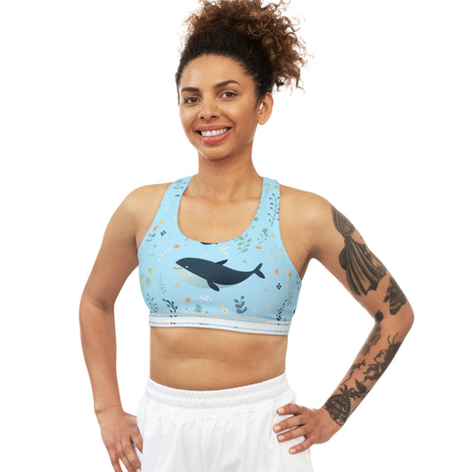 Whale Blue Sports Bra | Blue Sports Bra | Harmony Hue