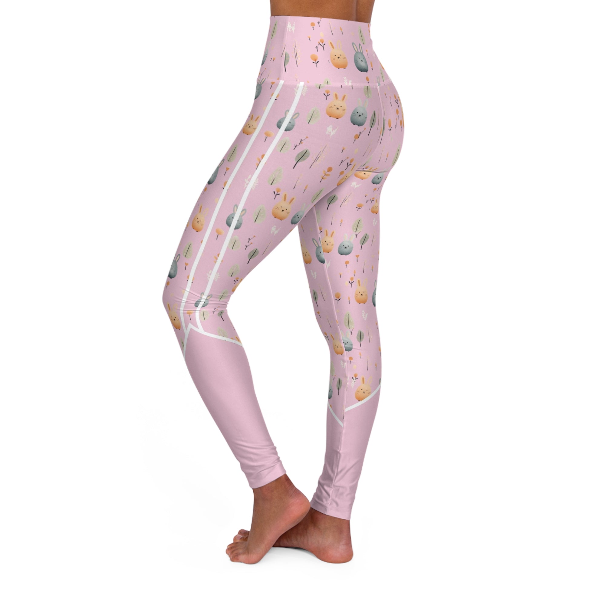 Light Pink Whale Leggings | High Waisted Yoga Leggings | Harmony Hue