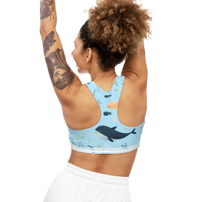 Whale Blue Sports Bra | Blue Sports Bra | Harmony Hue