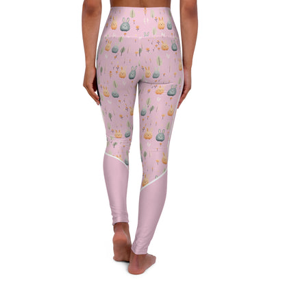 Light Pink Whale Leggings | High Waisted Yoga Leggings | Harmony Hue